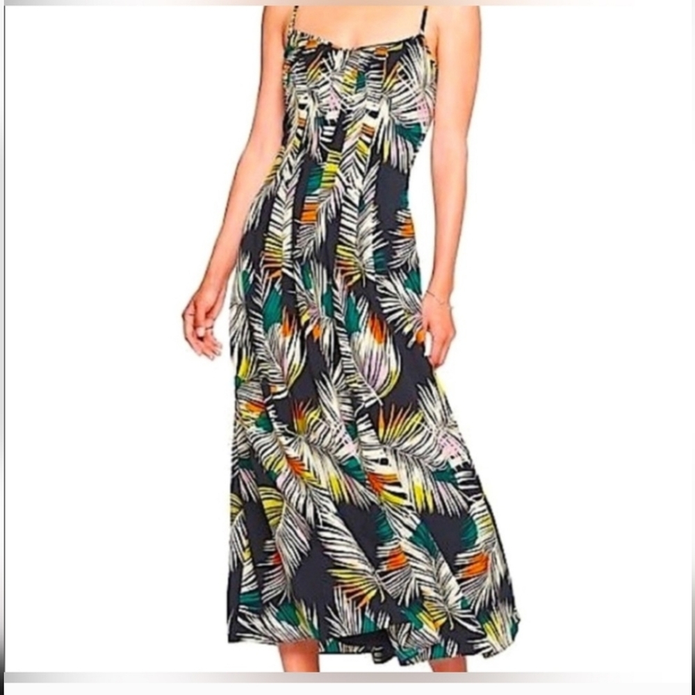 Banana Republic Gold and Blue A-line Maxi Skirt Resort Wear